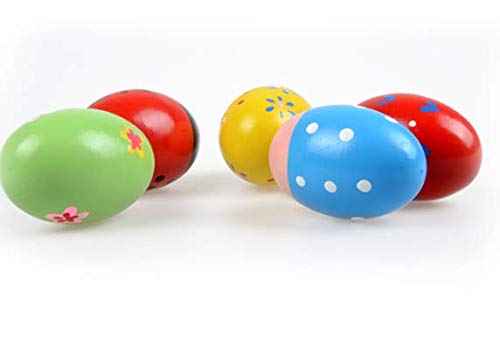 4pcs Kids Baby Holz Ei Maracas Shakers Music Percussion Spielzeug, Holz-Eier-Maracas Percussion-Prassel, Musik für Kinder, zufällige Farbe