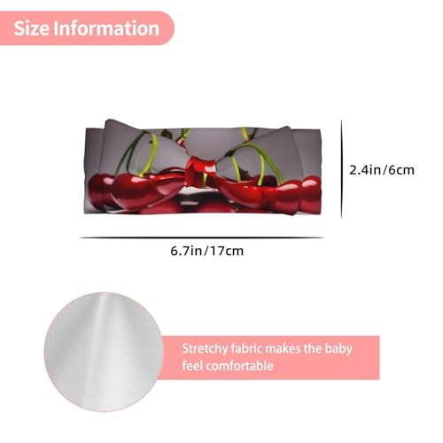 Chilean cherries Baby Bow Headband. Comfortable baby headband, suitable for daily wear and photo props.3