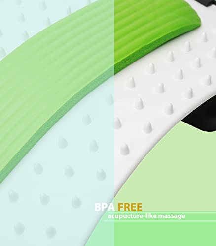 Lumbar Back Pain Relief Device, Lumbar Back Stretcher, for Lower and Upper Back Massager and Support,Lumbar Support for Office Chair (Green)