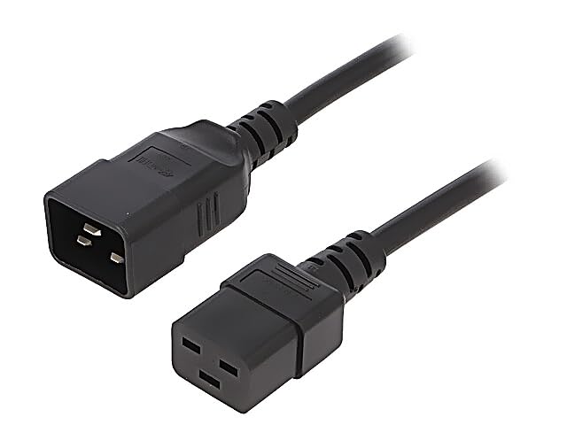 Câble IEC C19 vers C20 1,8m LIAN D WN113-3/15/1.8B PVC noir 3G1,5mm2