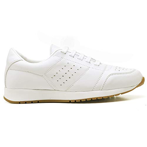 Tênis Sapato Casual Com Cadarço Feminino JUILLI 1102DB Tamanho:36;cor:Branco;gênero:Feminino