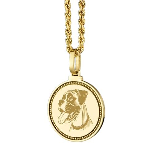 Bijou rat terrier collier pendentif rond 28 mm argent 925 plaqué or pour homme et femme