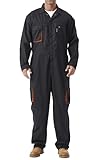 SUSHIMIAN Men's Work Coverall Long Sleeves Overalls Mechanics Coveralls Workwear Jumpsuit with Multi Pockets, Black+Orange, L