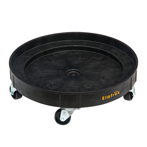 ELAFROS 30 Gallon and 55 Gallon Heavy Duty Plastic Drum Dolly – Durable Plastic Drum Cart 900 lb....