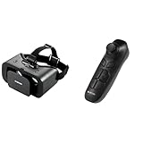 【セット買い】エレコム VRゴーグル 360度 目幅調整 ピント調整 メガネ対応 非球面光学レンズ採用 【4.7-7.0インチ以内の スマホ/iPhone 対応】 ブラック VRG-X03BK + VRリモコン コントローラー Androidスマートフォン/タブレット対応 Bluetooth スマホ用 【 Android 5.0 以降対応 】 JC-XR05BK ブラック