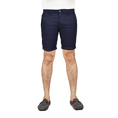Image of Soroor Slim Fit Chino Mens Shorts, Stylish Men's Shorts with Premium Stretch Cotton, Breathable and Versatile Smart Casual Men Chino | Navy - 30W