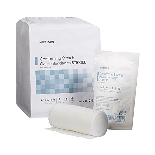 McKesson Conforming Stretch Gauze Bandages Sterile 4 in x 4 1/10 yd 12 Count