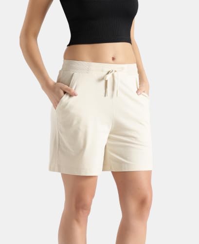 Image of Jockey AW23 Women Super Combed Cotton Rich Regular Fit Shorts with Side Pockets