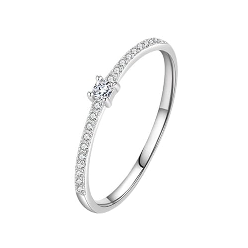 Anillo de moissanita redonda en oro Au585 de 14 quilates joyería fina de compromiso para mujer