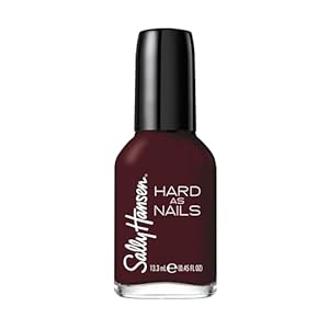 Sally Hansen Hard as Nails, Garnet Attention, Long Lasting, Chip Resistant, Opaque, Shiny Red Nail Polish