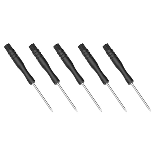 FOCMKEAS 5 Pcs Mini Phillips Screwdriver, 3mm Cross Head, 80mm, Black