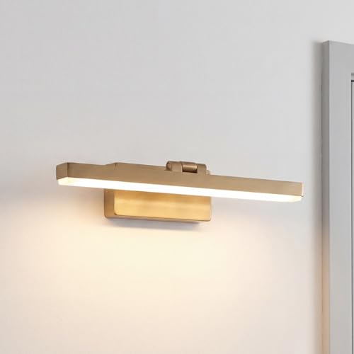 Licht-Erlebnisse LED Bilderleuchte Messing verstellbar Aluminium 9 W 3000 K warmweiß Wohnzimmer Flur B:40,5 cm Akzentbeleuchtung Wand Bilderlampe Wandlampe Galerie
