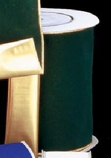 Hunter Green and Gold Wired Craft Ribbon 3" x 20 Yards