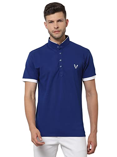 Image of UZARUS Men's Solid Cotton Regular Fit Polo T-Shirt
