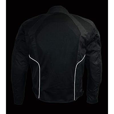 Milwaukee Leather MPM1793 Men's Black Mesh Racer Jacket with Armor - Small