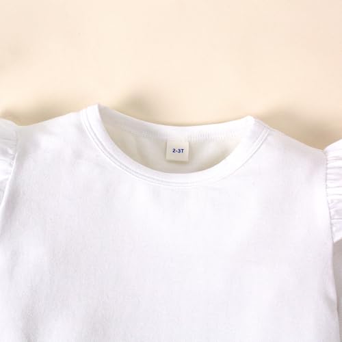 Image of LYSMuch Toddler Baby Girls Blouse Long Sleeve Ruffle Shirt Solid Top Clothes