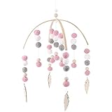 EMUKOEP Bola de fieltro móvil para cuna de bebé, móvil co