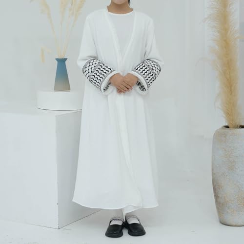 Bata festiva estilo kaftán musulmán de manga larga 4