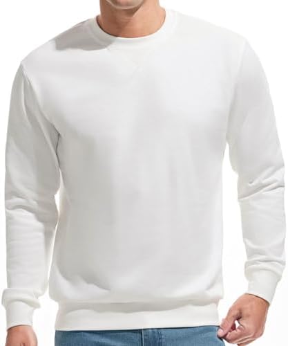 VEIISAR Herren dünnes Sweatshirt mit Rundhalsausschnitt