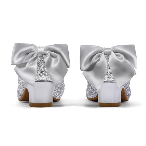 Image of K KomForme Girls Dress Shoes Toddler Glitter Mary Jane Heels