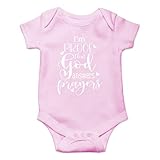 AW Fashions I'm Proof That God Answers Prayers Baby Bodysuit Cute Newborn Boy Funny Rompers Girl Clothes (Newborn, Pink)