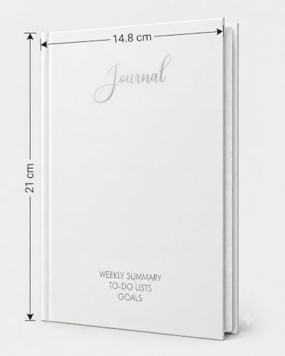 Image of Unruled Premium Hardcover Journal Notebook | Weekly Summary, To-Do Lists & Goal Planner | Undated Productivity Journal | A5 Size, Smooth Writing Pages | 100gsm Thick Paper, 80 Sheets /160 Pages Per Book | Elegant Notebook for Work, Study & Personal Planning (WHITE, Unruled)