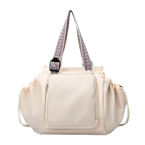 Bolsa de viaje con múltiples cintas, resistente al agua y ligera, almacenamiento práctico para electrónica, artículos de tocador, equipo de bebé, construcción duradera, perfecta para viajes y, beige