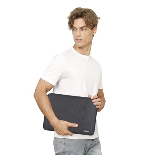 Image of MOSISO Laptop Case 13.3 inch, 13-13.3 inch Laptop Sleeve Compatible with MacBook Air /Pro 13 /Pro 14 M5 M4 M3 M2 M1, HP Dell ASUS Lenovo,Polyester Vertical Computer Sleeve Bag with Pocket, Space Gray