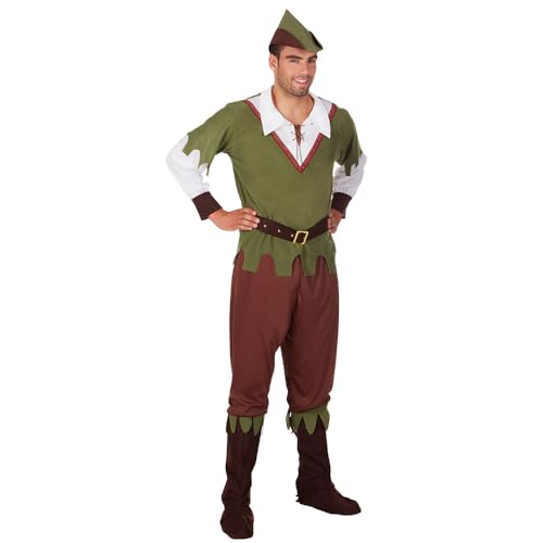 Costume adulte chasseur forestier Boland avec chemise pantalon et chapeau pour carnaval