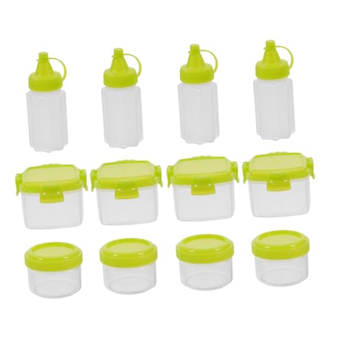 Unomor 12PCS Portable Mini Condiment Bottles for Outdoor Cooking Travel Bbq Squeeze Jars for Sauces Dressings Seasoning Compact Spice Containers for Camping Picnics