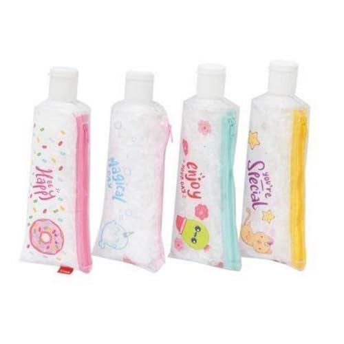 Estojo Escolar Papelaria Fofa Criativa De Vinil Com Apontador Acoplado Fechamento Ziper Menina Juvenil Menino (Amarelo)