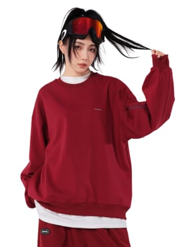 Men's and Women's Baggy Snow Sweatshirt Waterproof Ski Pullover Insulated Loose Snowboard Sweater