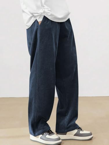 Image of ZAFUL Men's Corduroy Straight Leg Loose Fit Casual Pants