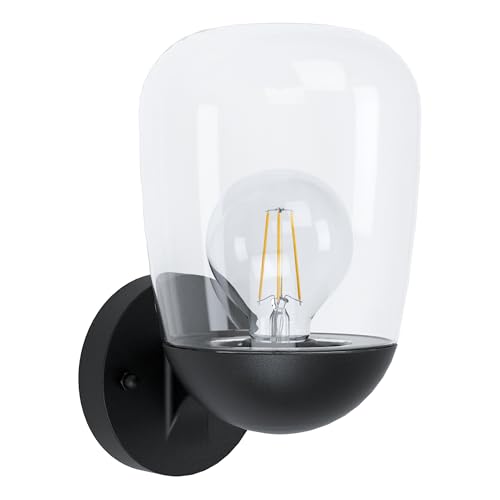 Applique extérieure Donatori rétro en aluminium noir et verre
