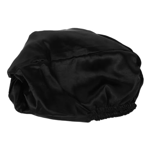 FOMIYES Sleeping Hair Wrap Elastic Cross Multifunctional Satin Cap for Night Sleep Shower Use Black