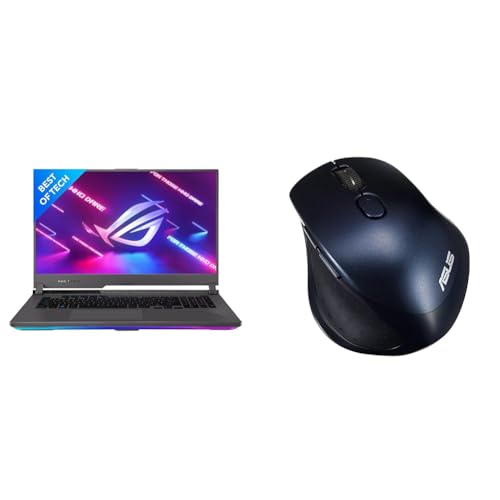 ASUS ROG Strix G17 (2022), 17.3″” (43.94 cms) FHD 144Hz, AMD Ryzen 7-6800H, RTX 3050 4GB Graphics, (16GB RAM/512GB SSD), G713RC-HX109WS MW203 Mouse (Blue)