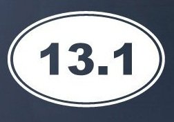 13.1 10K Running Euro Oval - Vinyl Car Decal Sticker #1764 | Vinyl Color: White