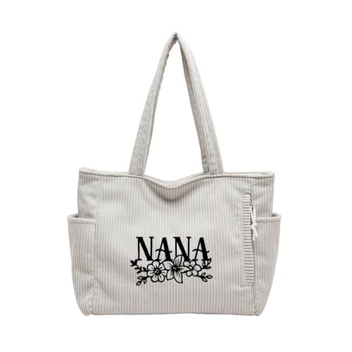 Bolso tote de pana, bonito bolso para mujer, bolso de hombro con bolsillo interior para trabajo, playa, viajes, compras y supermercado miniatura 4