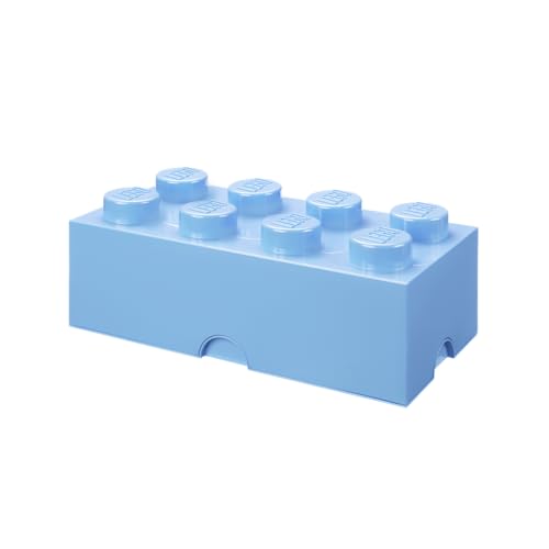 LEGO Storage Brick 8 Knobs blu reale chiaro - Contenitore Impilabile 12,1 l – Scatola in Plastica con Coperchio, Organizer per Scrivania e Porta Giochi