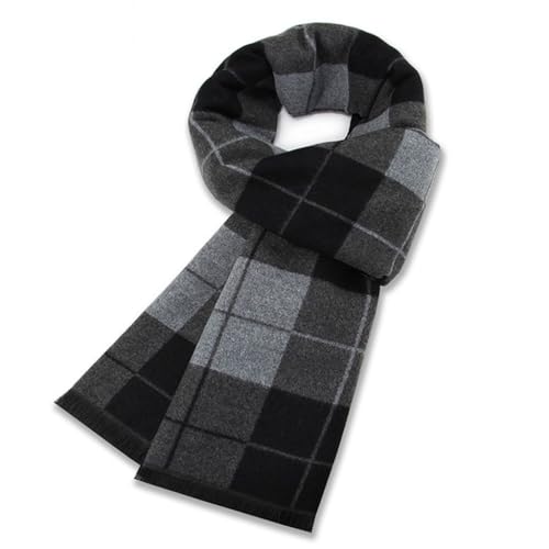 CLLBANT Men's Warm Scarf Blend Autumn and Winter Warm Scarf Men's Casual Business Plaid Scarf