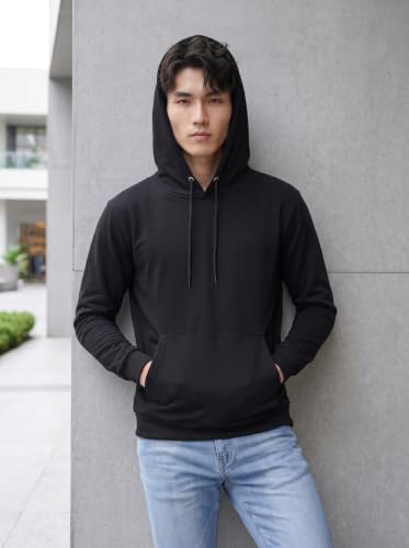 Image of HOODMASTER Unisex Fleece Hoodie Sweatshirt with Pockets Full Sleeves Regular Fit Solid Pattern Hooded Neck and Standard Length | Hoodies for Men & Women