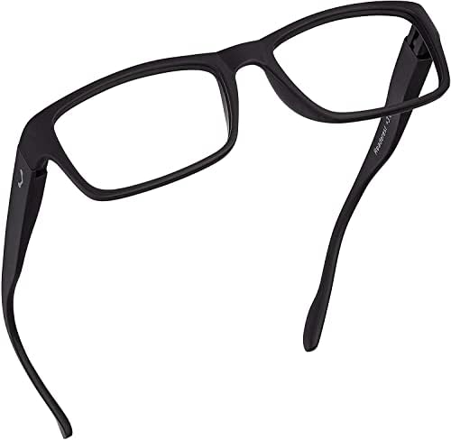 Readerest Blue Light Blocking Reading Glasses (Black, 1.50 Magnification) - Computer Eyeglasses With Thin Reflective Lens, Antiglare, Eye Strain, UV Protection, Stylish For Men And Women