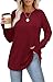 XIEERDUO Womens Christmas Tops 2024 Red Long Sleeve Shirt Women Red Blouses for Women Dressy S
