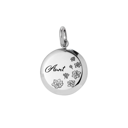 Alex and Ani Aunt Flower Disc Charm, Stainless Silver