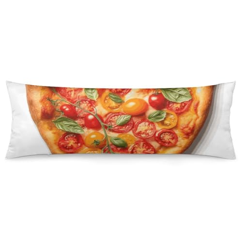 Taie d'oreiller pizza cœur 50x137 cm : housse de coussin douce, lavable et respirante