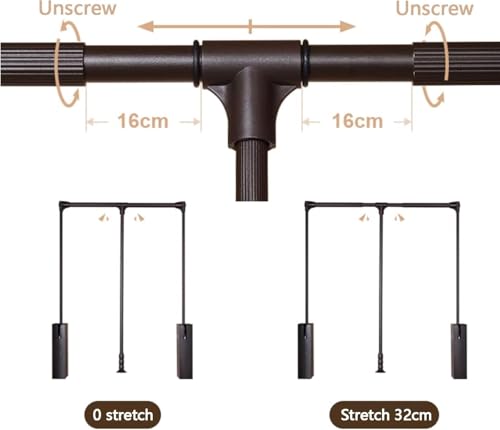 Tringle de penderie rabattable avec cintre relevable à double tampon - 3