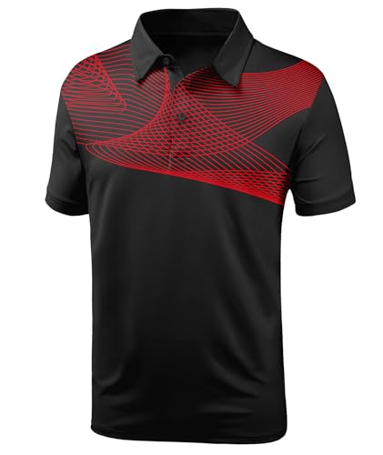 Mens Polo Shirts Short Sleeve Printed Quick‑Dry Golf Tops - image 1