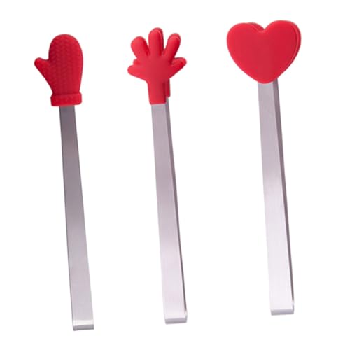 SOLUSTRE 3Pcs Stainless Steel Serving Tongs Versatile Kitchen Gadgets for Sugar Ice Bread and Appetizers for Parties Picnics and Everyday Use