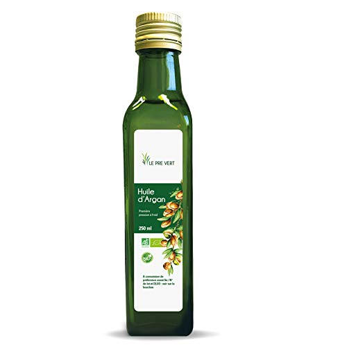HUILE D'ARGAN BIO - Alimentaire - Vierge - Extraite à froid - 250 ml - Fabriquée en France - Le Pré Vert Cover