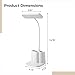 Tressify for Students, Led Reading Light with Pen Holder, Adjustable Color Temp, Stepless Dimming, U Rechargeable Desk Lamp, White